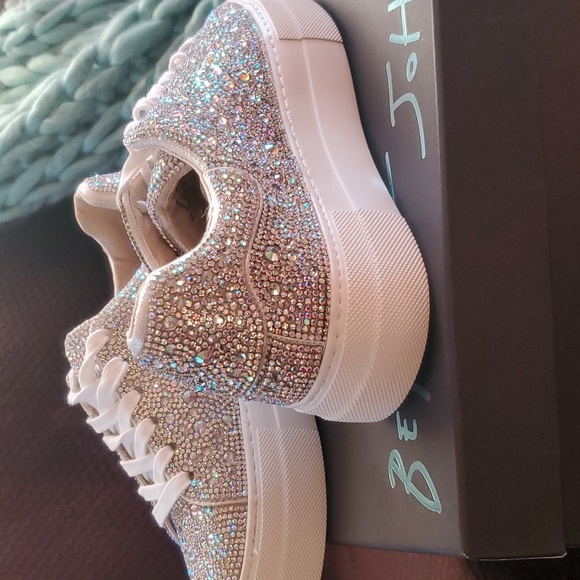 Betsy Johnson Iridescent rhinestone tennis shoes. New 6.5 - Picture 4 of 9